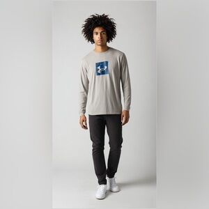 Under Armour Gray and Blue Long Sleeve Tee